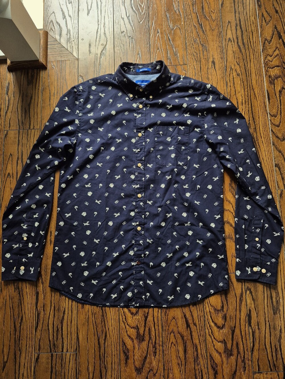 Men's Shirt Large / Casual Dress Shirt Jack & Jones Navy